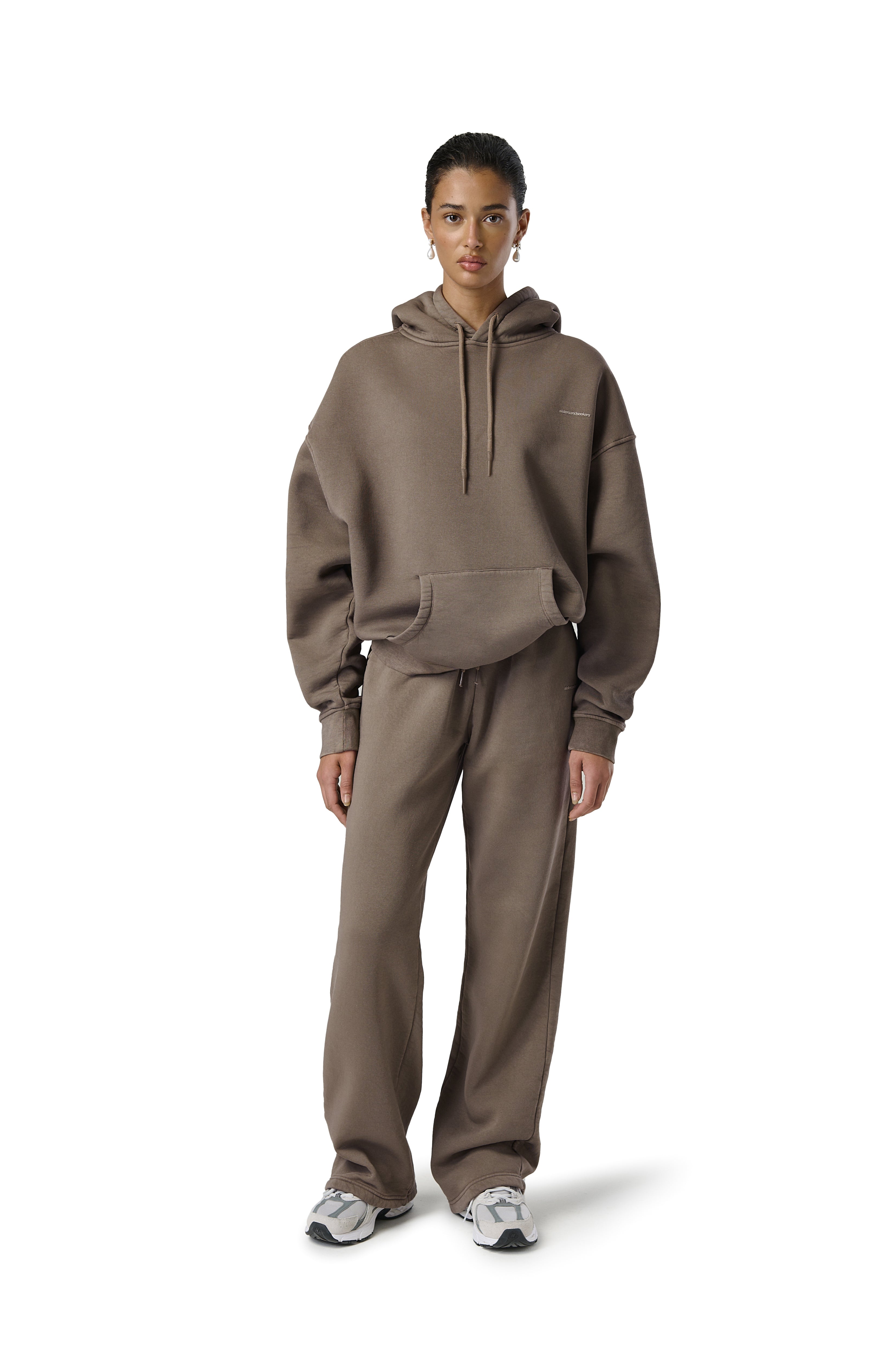 Model Iman is 5'8 and wears size S.